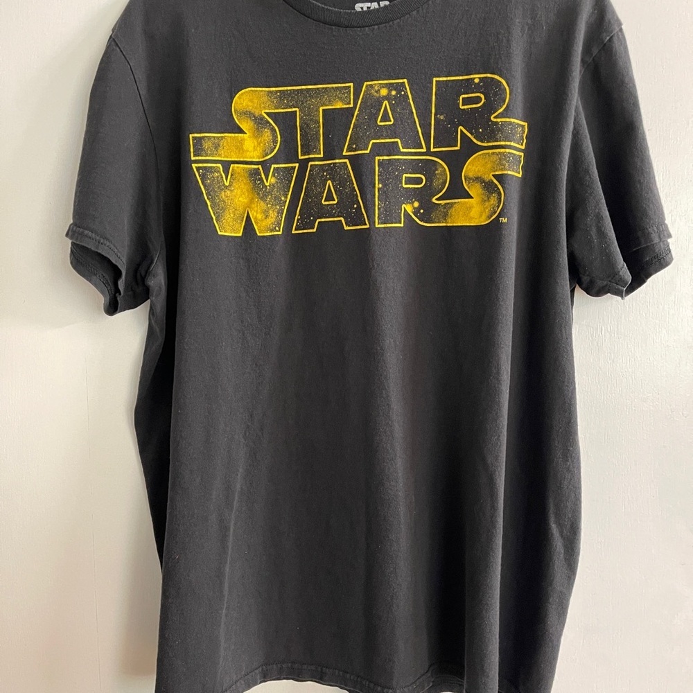 Star Wars Black and Yellow T-Shirt Adult Tee Large